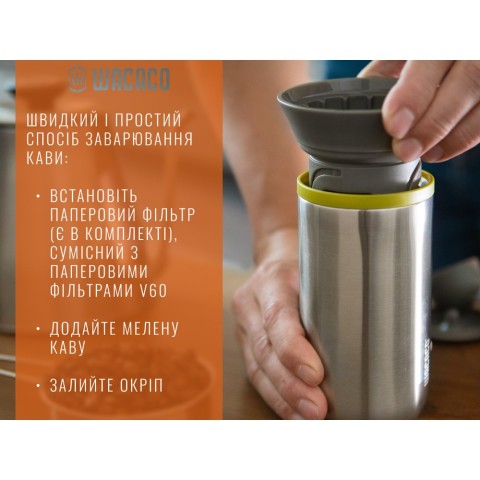 Портативна еспресо-кавоварка Wacaco Picopresso, механічна, для меленої кави