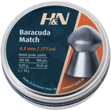 Пули пневматические H&N Baracuda Match кал. 4.51 мм. Вес -  0.69 г. 400 шт/уп