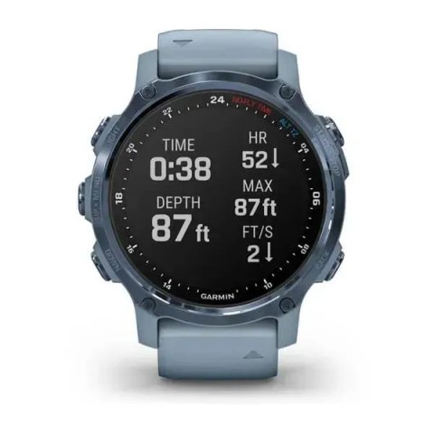 Смарт-годинник Garmin Descent Mk2S мінерально-синій з ремінцем кольору морської піни