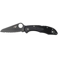 Ніж Spyderco Salt 2 Black Blade, серрейтор, H-1, FRN black