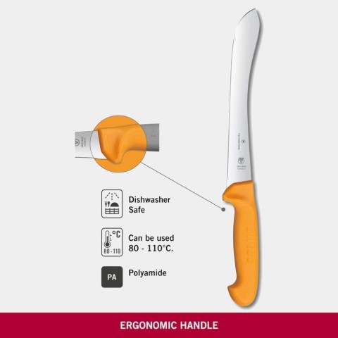 Ніж м'ясника Victorinox SWIBO 21см жовтий 5.8426.21