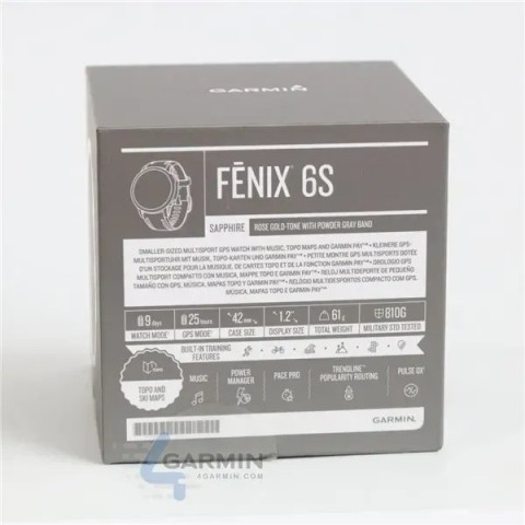 Смарт-годинник Garmin fenix 6S Pro Sapphire рожево-золотистий з сірим ремінцем