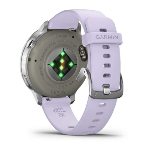 Спортивний годинник Garmin Venu 4 41мм Silver Periwinkle із силіконовим ремінцем 010-03013-01