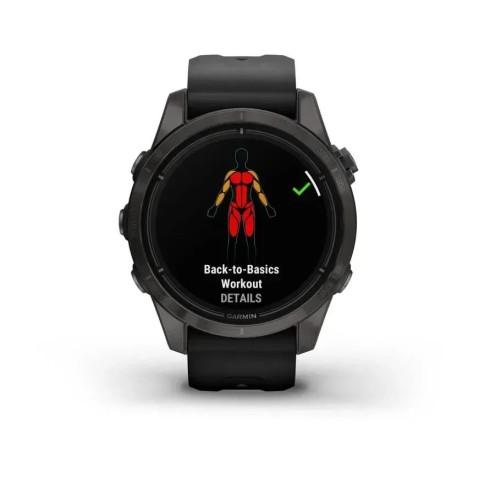 Смарт-часы Garmin epix Pro Gen 2 Sapphire Edition (42мм) карбоново-серые титановые DLC с черным ремешком
