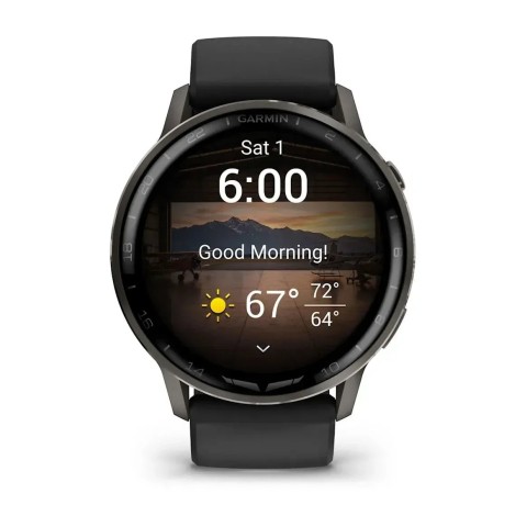 Смарт-годинник Garmin D2 Air X15 чорний з чорним силіконовим ремінцем