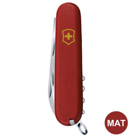 Ніж Victorinox Spartan Mat 91мм,12функ,черв.мат,штоп,жовт.лого