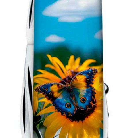 Ніж Victorinox Camper Ukraine 91мм,13функ ,Соняшники та метелик