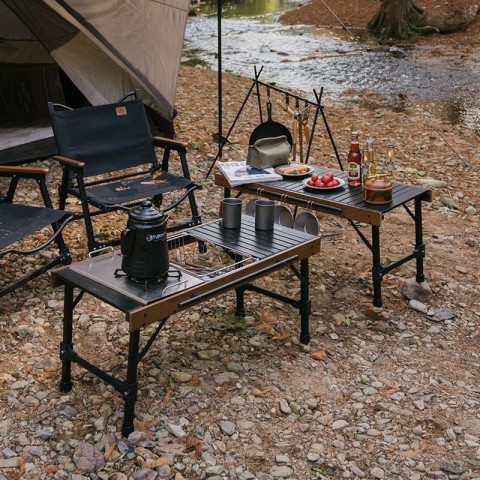 Розкладний стіл великий Naturehike CNK2300JU010, алюміній, чорний