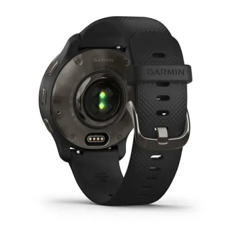 Смарт-годинник Garmin Venu 2 Plus чорний з графітовим безелем і силіконовим ремінцем