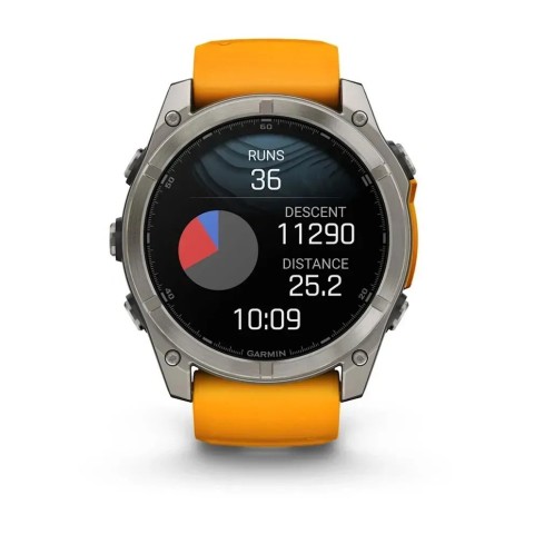 Смарт-годинник Garmin fenix 8 AMOLED (51 мм) Sapphire титан помаранчевий/графіт