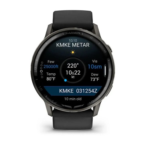 Смарт-годинник Garmin D2 Air X15 чорний з чорним силіконовим ремінцем