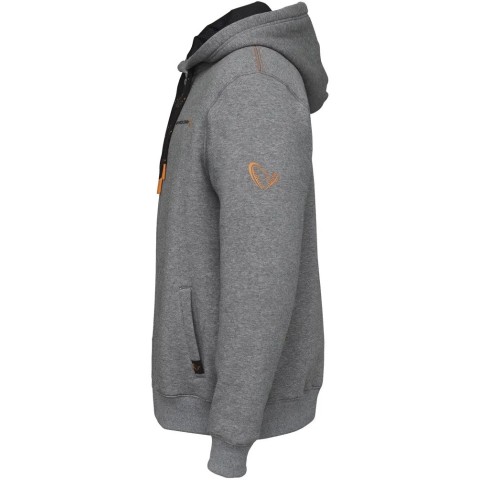 Реглан Savage Gear Classic Zip Hoodie XXL Grey Melange