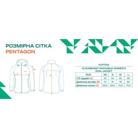 Куртка Pentagon Cloudburst Packable Women's Rain Jacket XS mint