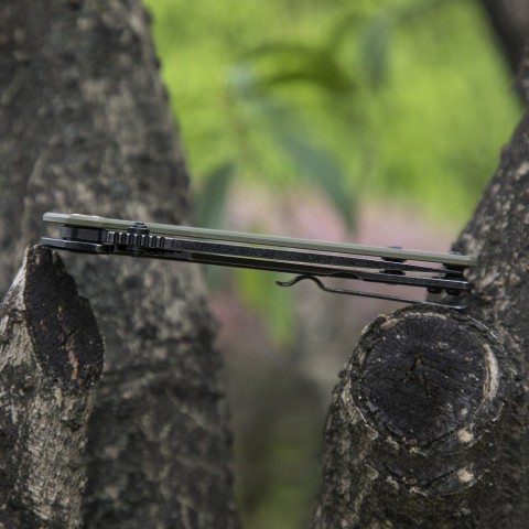 Ніж складаний туристичний Ruike P801-J, (8.6 см) 14C28N /  G10 помаранчевий