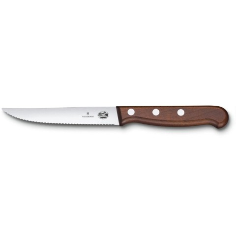 Набір кухонний Victorinox Wood Steak Set 2 ножа лезо 12см хвил. з дерев. ручкою у подар.упак.
