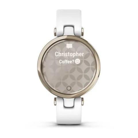 Смарт-часы Garmin Lily Sport с кремово-золотистым безелем, белым корпусом и силиконовым ремешком