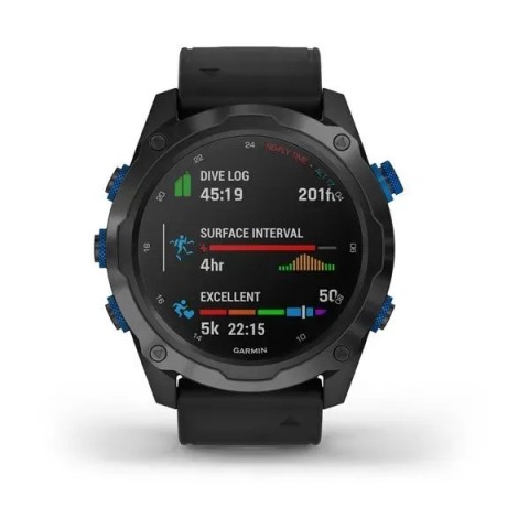 Смарт-часы Garmin Descent Mk2i титановые серые DLC с черным ремешком (в комплекте с Descent T1)