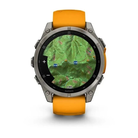 Смарт-годинник Garmin fenix 8 AMOLED (47 мм) Sapphire титан помаранчевий/графіт