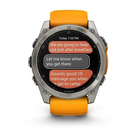 Смарт-годинник Garmin fenix 8 AMOLED (51 мм) Sapphire титан помаранчевий/графіт