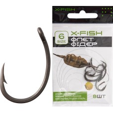 Крючок X-Fish Флет Фидер #6 (8шт/уп)
