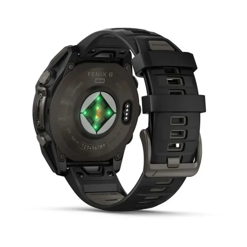 Смарт-годинник Garmin fenix 8 (47 мм) Sapphire Solar карбоново-сірий DLC титан чорний/гравійно-сірий