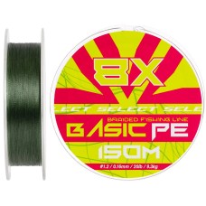 Шнур Select Basic PE 8X Green 150m #1.2/0.16mm 20lb/9.3kg