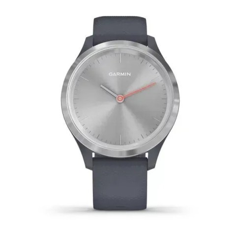 Смарт-годинник Garmin vivomove 3S зі сріблястим безелем та гранітно-синім ремінцем