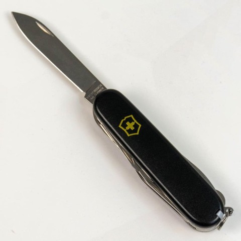 Ніж Victorinox Huntsman Mat 91мм,15функ,чорн.мат,жовт.лого