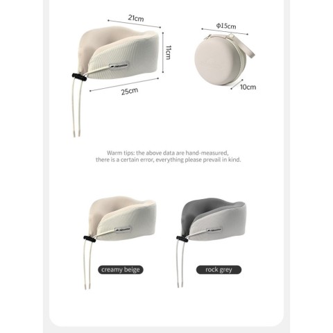 Подушка бавовняна для шиї, з пам'яттю Naturehike CNK2450WS019, бежева