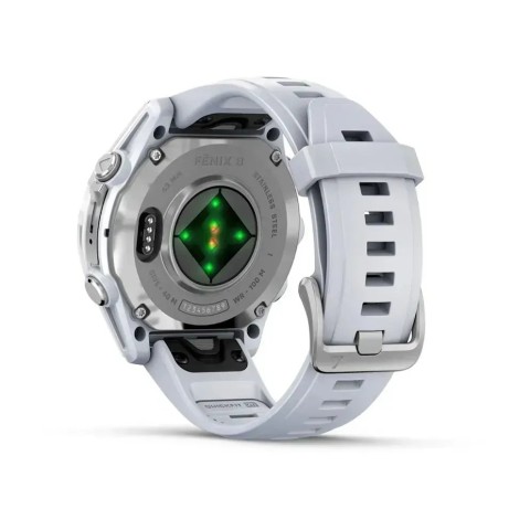 Garmin Fenix 8 AMOLED (43 мм) сріблястий/білий камінь