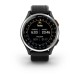 Смарт-годинник Garmin Approach S44 зі сріблястим алюмінієвим безелем та чорним ремінцем