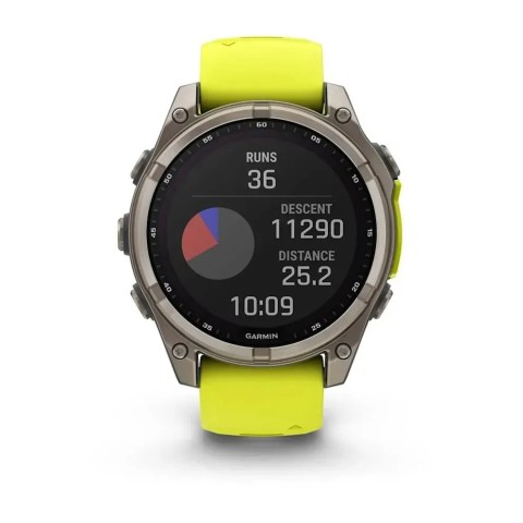 Смарт-годинник Garmin fenix 8 (47 мм) Sapphire Solar титан яскраво-жовтий/графітовий