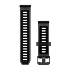 Быстросменные ремешки Garmin силиконовые (20 мм) полупрозрачные черные/черные со сланцевой фурнитурой