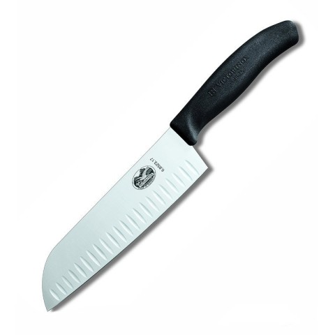 Кухонний ніж Victorinox SwissClassic Santoku лезо 17см ріфл. з чорн. ручкою (блістер)