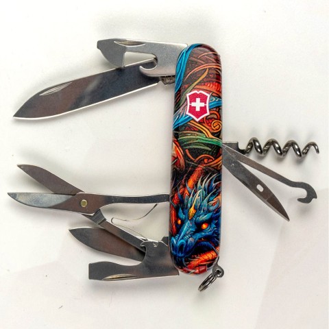 Ніж Victorinox Climber Zodiac 91мм,14функ ,Сапфіровий дракон