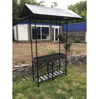 Мангал 12 шампурів з дахом, на дровниці, 4 мм