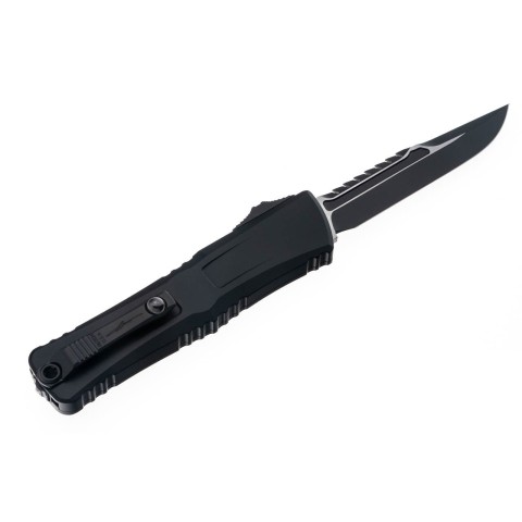 Ніж Microtech Combat Troodon Gen III OTF Iinterceptor Signature tactical, чорний