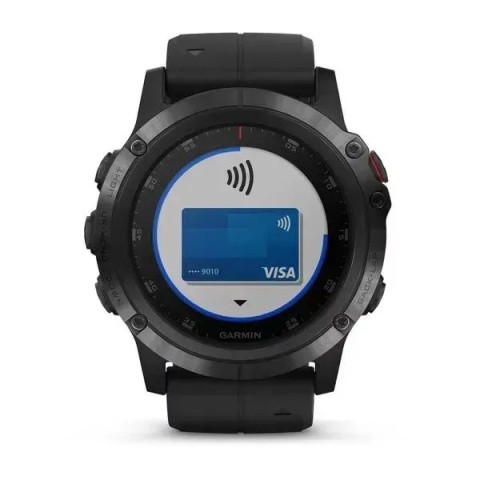 Смарт-годинник Garmin Fenix 5X Plus Sapphire чорний з чорним ремінцем