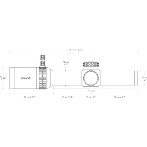 Приціл Hawke Vantage HD 1-8x24 mm, Ø30mm, Tactical BDC - 5.56, capped (Illuminated)