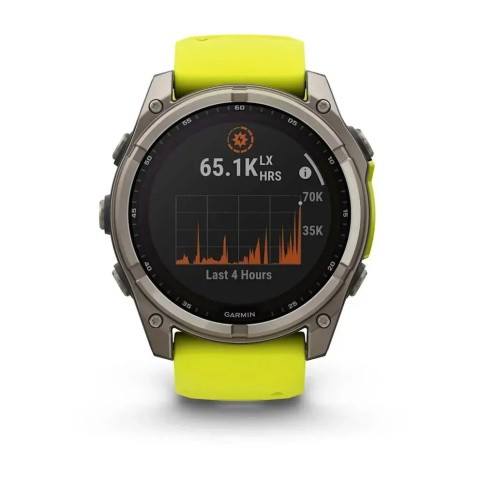 Смарт-годинник Garmin fenix 8 (51 мм) Sapphire Solar титан яскраво-жовтий/графітовий