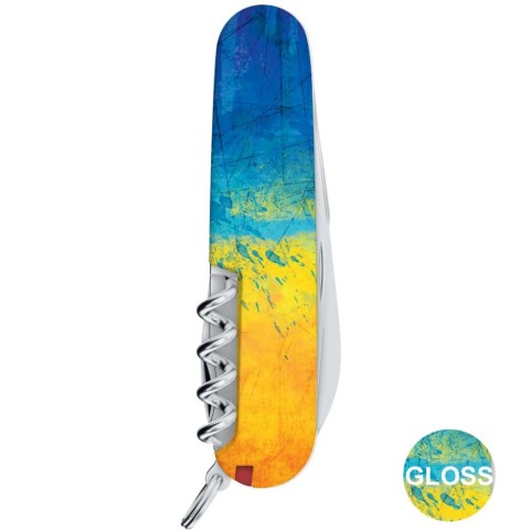 Ніж Victorinox Spartan Ukraine 91мм,12функ ,Жовто-синій малюнок