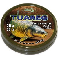 Поводковый материал Katran Braided Hook Links Tuareg 20m 25lb Camo Brown Black