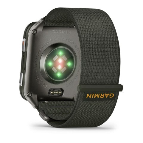 Спортивний годинник Garmin Venu X1 Moss із титановим корпусом та хакі нейлоновим ремінцем ComfortFit 010-02980-03