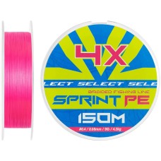Шнур Select Sprint PE 4X Pink 150m #0.4/0.08mm 9lb/4.2kg
