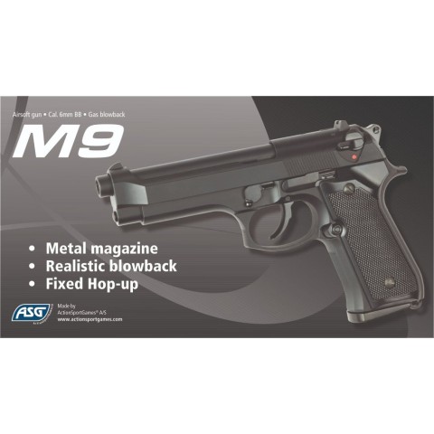 Пістолет страйкбольний ASG M9 Green Gas кал. 6 мм