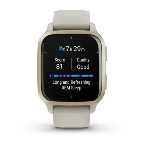 Смарт-годинник Garmin Venu Sq 2 Music Edition французький сірий з кремово-золотистим безелем