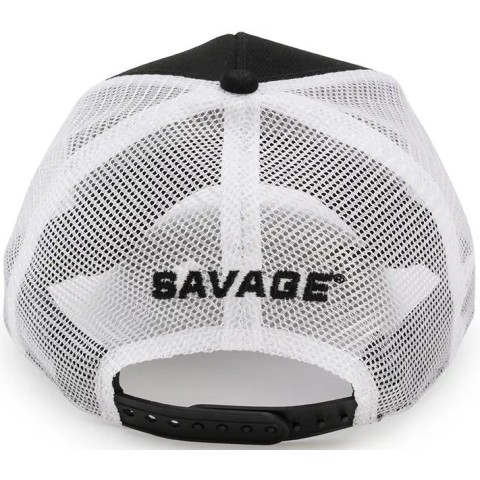 Кепка Savage TRUCKER HAT W/ WHITE SAVAGE LOGO с козырьком ц:белый/черный