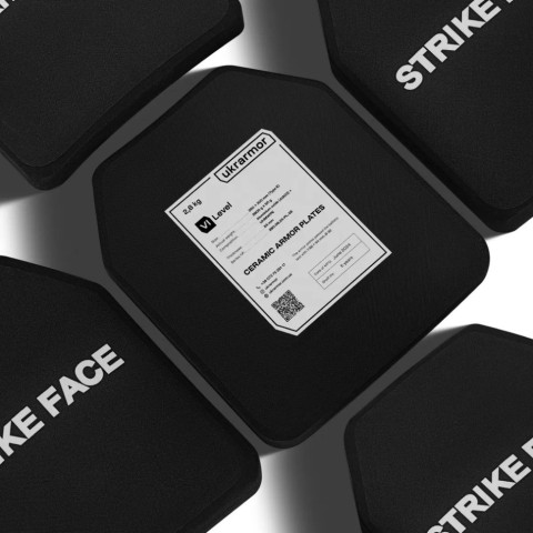 Комплект бронеплит керамічних Ukrarmor 6 клас, 5,6 кг M (25х30 см.)