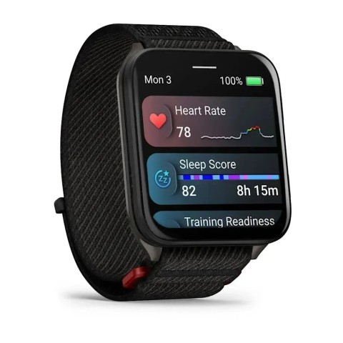 Смарт-годинник Garmin Venu X1 чорно-сланцевий титан з чорним нейлоновим ремінцем ComfortFit