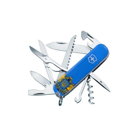 HUNTSMAN UKRAINE  91мм/15функ/бел /штоп/ножн/пила/крюк /голуб. с Большим Гербом/голуб.
